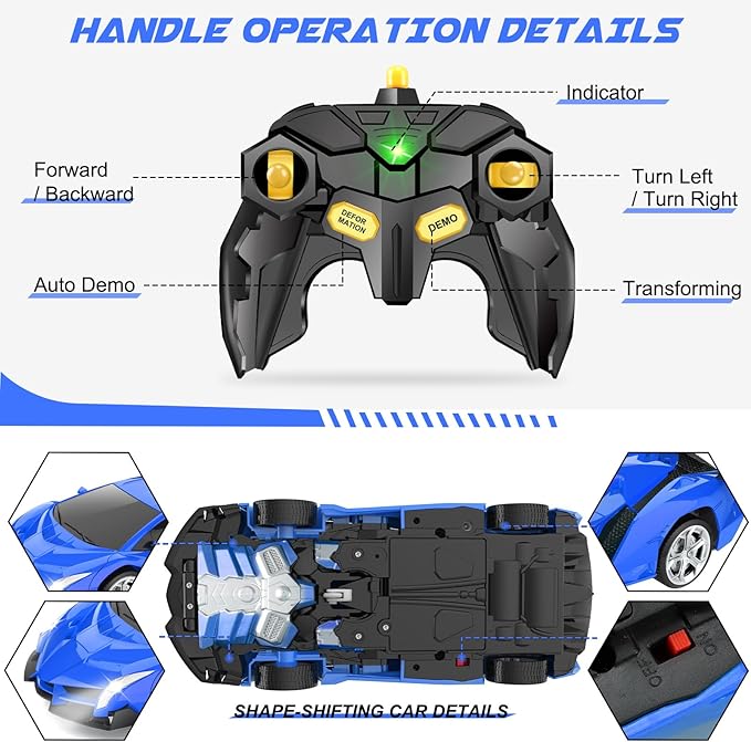 Dolanus Remote Control Car - Transform Robot RC Cars, Toys for Ages 5-7, Boys' Toys, Gifts for Boys & Kids