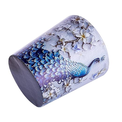 Scakbyer 10L/2.64 Gallon PU Leather Trash Can Decorative Waterproof Wastebasket Paper Basket Garbage Bin for Home Office Bathroom