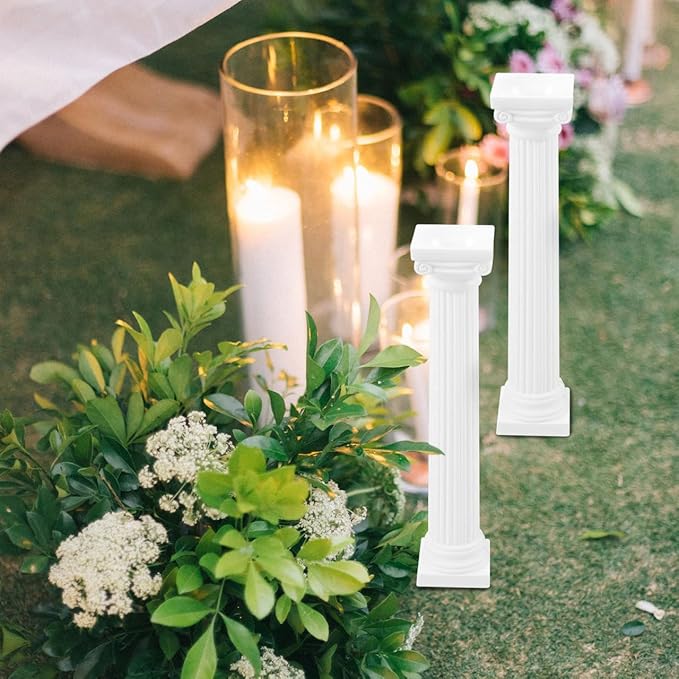 VICASKY Pillars Columns Pillar Column Greek Decoration Roman Decorative White Open Bookshelf Marble Plillars Garden Relief 6pcs Model Classic Table Decor Figure Architectural Sculpture Home DIY Crafts