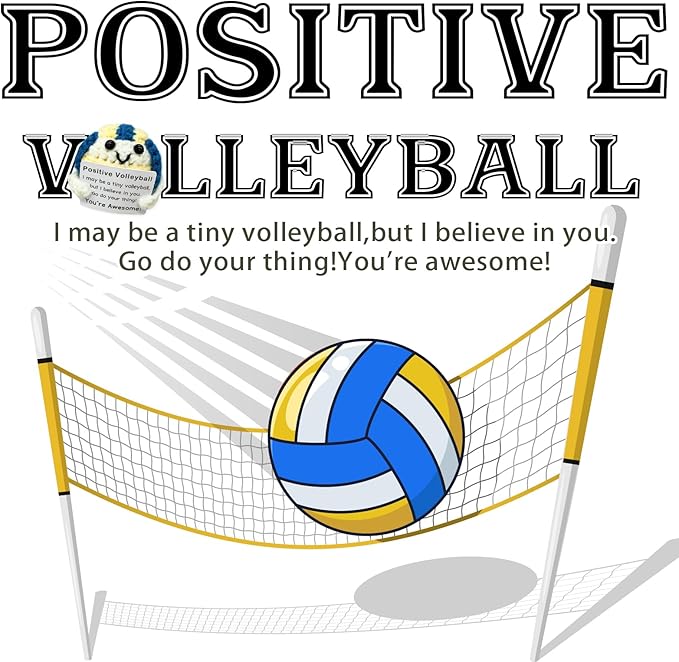 Zelaxeyi Mini Volleyball Ball Birthday Gifts for Men Women Volleyball Players,Funny Crochet Gifts for Volleyballs Lovers, Emotional Support Crochet