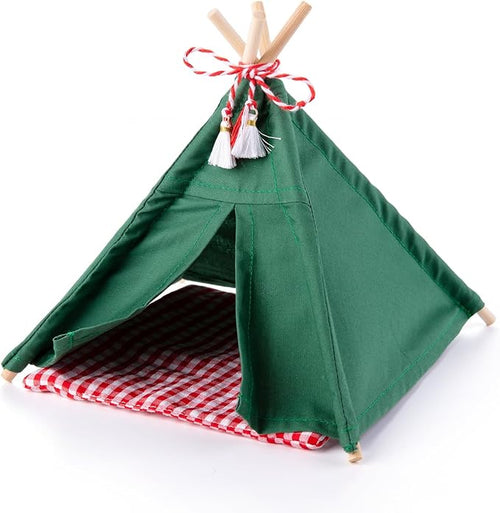 1:12 Dollhouse Camping Bed Tent, Mini Green Cloth Tent with Carpet, Miniature Outdoor Furniture Accessories for Bedroom,Patio and Garden for Teens & Adults