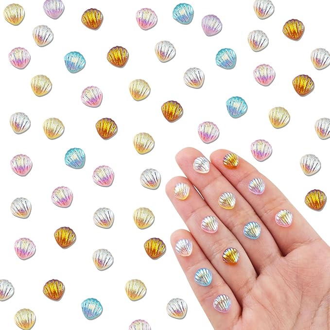 200 Pieces Tiny Shell Decor for Crafts Dollhouse Miniatures Resin Micro Shell Ocean Decorations for Dollhouse Fairy Garden Micro Landscaping Decorations
