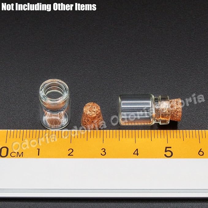 Odoria Dollhouse Glass Jars Miniature: 1/12 Scale Glass Bottles Food Container for Kitchen Restaurant - Mini Canister Empty with Cork 10Pcs