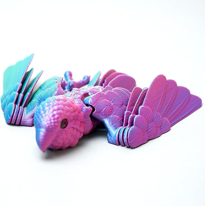 3D Printed Flexible Parrot Model,Bird with Wing,Movable Joints,Home Office Decor,Interesting Toys for Autism/ADHD,Festival Gifts toco,Fidget Toys, Executive Desk Animals Toy (Colorful 4)