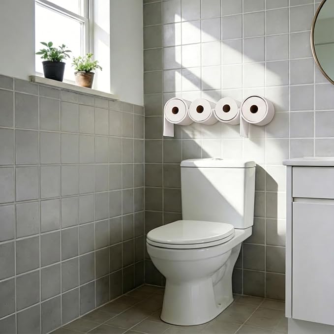 Stylor Funny Toilet Paper Roll Holder - Humorous Poop Sign Bathroom Decor, Cute Space-Saving Wall Mount Decor, Functional Bathroom Storage Accessories