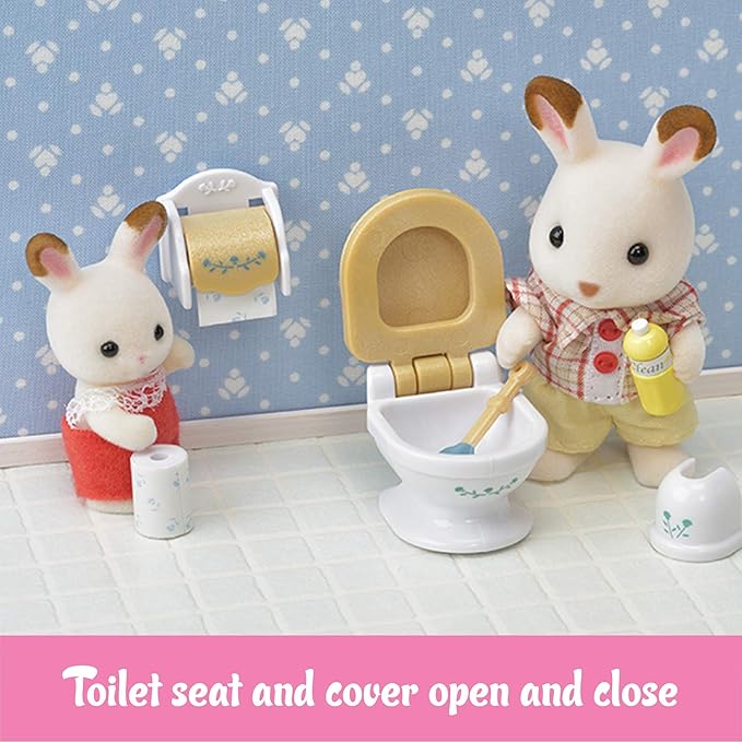 Calico Critters Country Bathroom Set - Toy Dollhouse Furniture and Accessories Set for Ages 3+