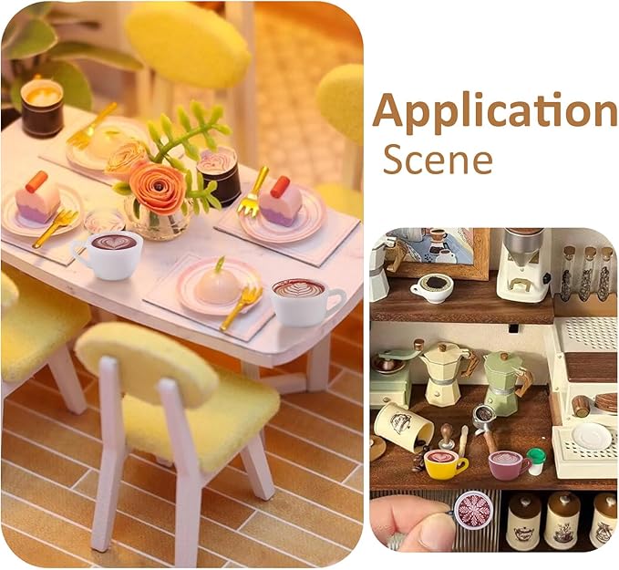 Beadthoven 24Pcs Mini Resin Coffee Cup Fall Dollhouse Miniature Accessories Mini Cute Coffee Mugs Mini Drink Food Tableware Figures Kitchen Ornaments for Micro Landscape Party Decorations DIY Craft