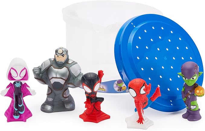Disney Store Official Bath Set (Spidey and His Amazing Friends) - Kids Bath Accessories with Beloved Disney Characters - Colorful and Fun Bath Time Essentials for Kids - Suitable for All Ages