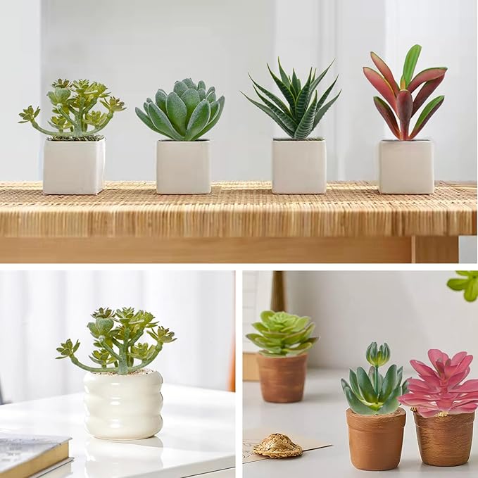 Bacucine 20pcs Artificial Succulent Plants Realistic Unpotted Fake Succulents Mini Faux Plants for Garden Office Party Indoor Outdoor Home Decor