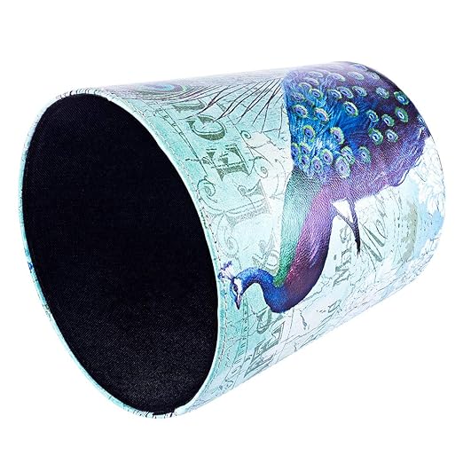 Scakbyer 10L Retro Style Kitchen Trash Can Bedroom Trash Bin Wastebasket for Bathroom Office Living Room (Peacock)