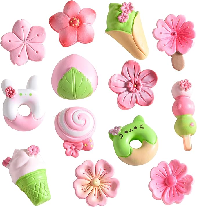 Cayway 13 PCS Mini Resin Flowers, Micro Landscape Miniature Flower, Mini Accessories Flowers for DIY Art Crafts, Zen Garden, Micro Landscaping Decoration