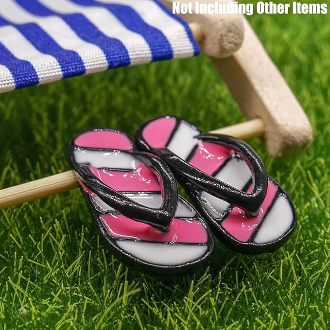 Odoria 1/12 Miniature Flip Flops Dollhouse Decoration Accessories, Pink