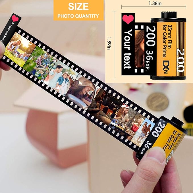 Personalized Camera Film Roll Keychain with Photo,Custom Personal Roll Keyring,Customized Pictures Gifts for Men Women
