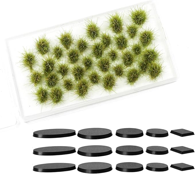 Evemodel Miniature Vegetation Bush Shrub Tufts Artificial Grass with Bases War Game Railroad Scenery (B)
