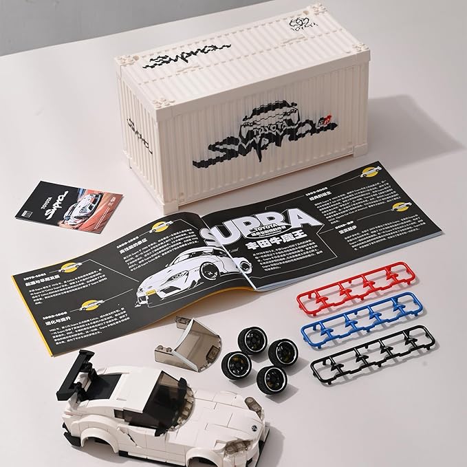 Toyota Supra Building Car with Display Container, Toyota Officially Licensed, Compatible with Speed Champions Sports Racing Car, Building Toys for Adults and Kids Boys Aged 8-16 (367PCS)