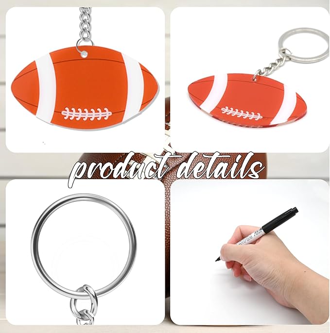 Yaure Joy 12 Pcs Volleyball Acrylic Keychain bulk with 1 Black Marker for DIY Sports Party Favor