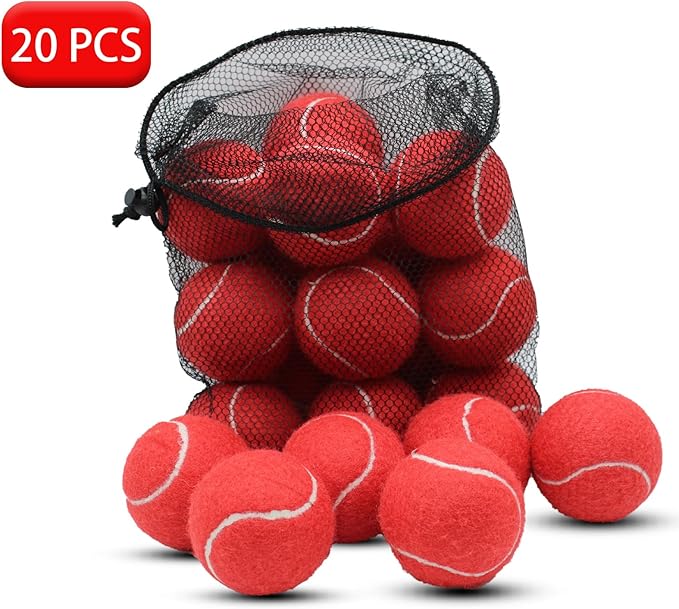 SHYUJAJIE Tennis Balls, 20 Pack Training Tennis Balls,High Elasticity Practice Tennis for Beginner, Exercise Playing Balls for Pet Dog