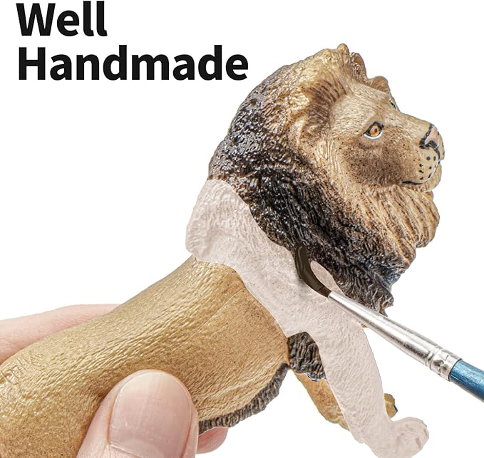 6PCS Lion Toys Figurines Pride, African Jungle Animals Lion Family, Realistic Zoo Animal Toys, Preschool Toy Birthday Gift Cake Toppers for Kids Boys Girls