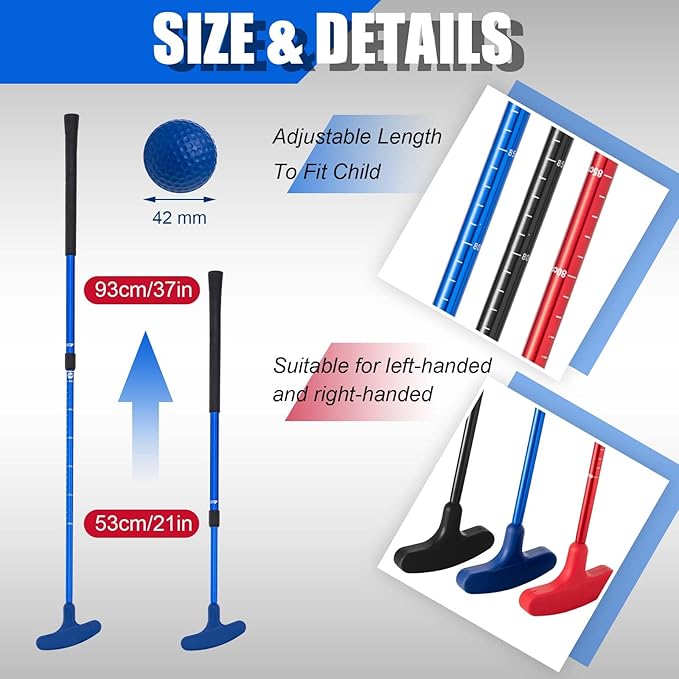 Lenwen Golf Putter for Men Women Adjustable Length Two Way Putter Right or Left Handed Golfers Mini Golf Club with Practice Balls for Adults