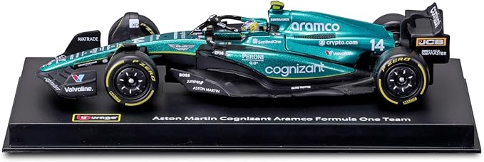 Bburago 1:43 Scale Formula Race Aston Martin AMR23 (2023) Diecast Vehicle with Driver Helmet