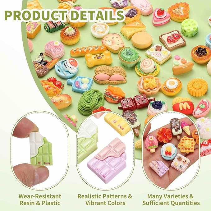 Dollhouse Miniature Food, Cute Mixed Love Chocolate Figures Toys Mini Resin Foods Trinkets for Pretend Play Kitchen Cooking Game & Doll House Decor (Mixing Colors, 20pcs)