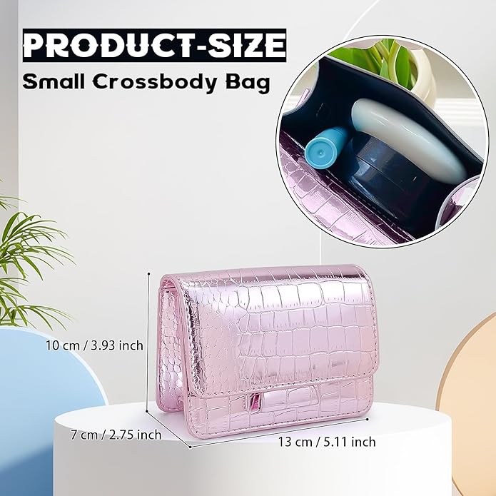 NovaKnot Metallic Mini Crossbody Purse, Evening Clutch Bag with Removable Chain Strap, Small Purse for Women, Not for Phones