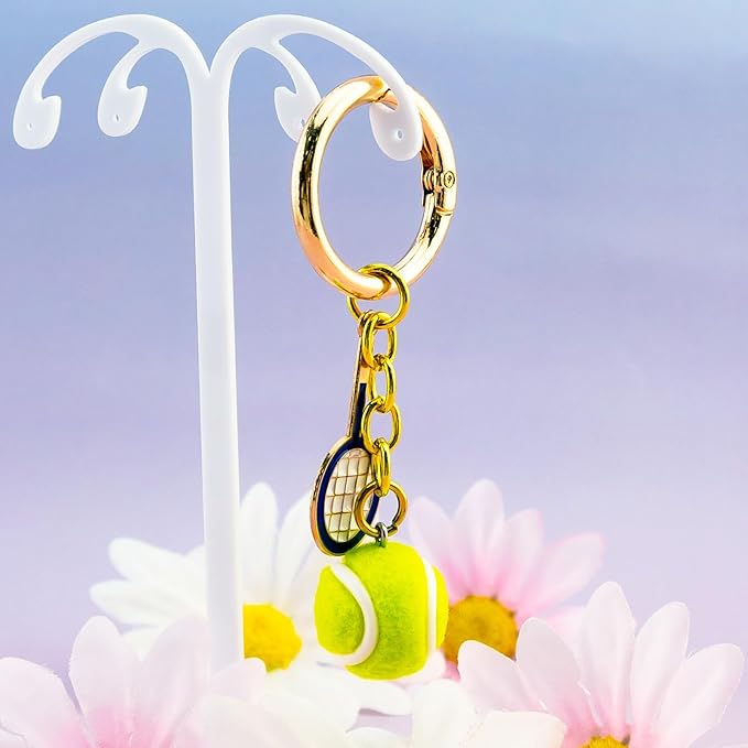 OWIGIU Tennis Keychain Tennis Gifts for Women Men Coaches Purse Charms for Handbags Bag Charm Ball Keyring