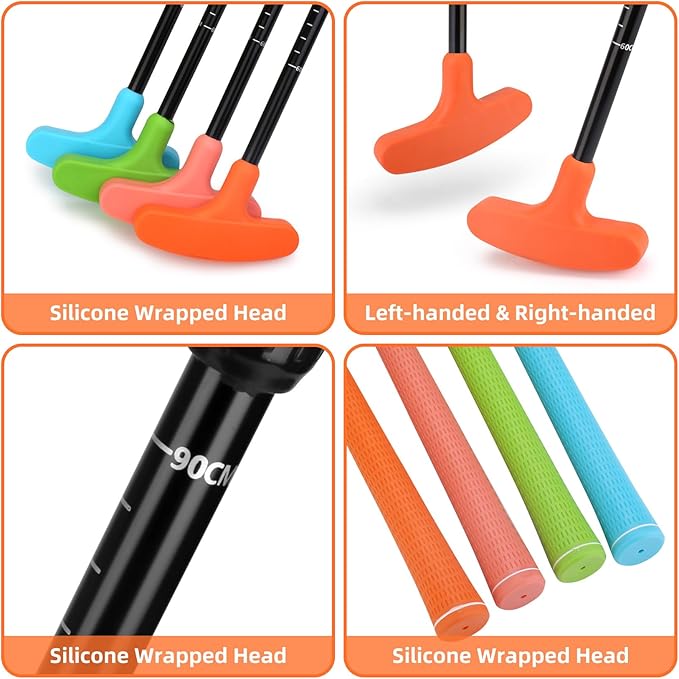 Micnaron 4 Pack Mini Golf Set, Golf Putter Men & Women Two-Way Golf Putter, Right/Left Handed Golf Club Indoor/Outdoor