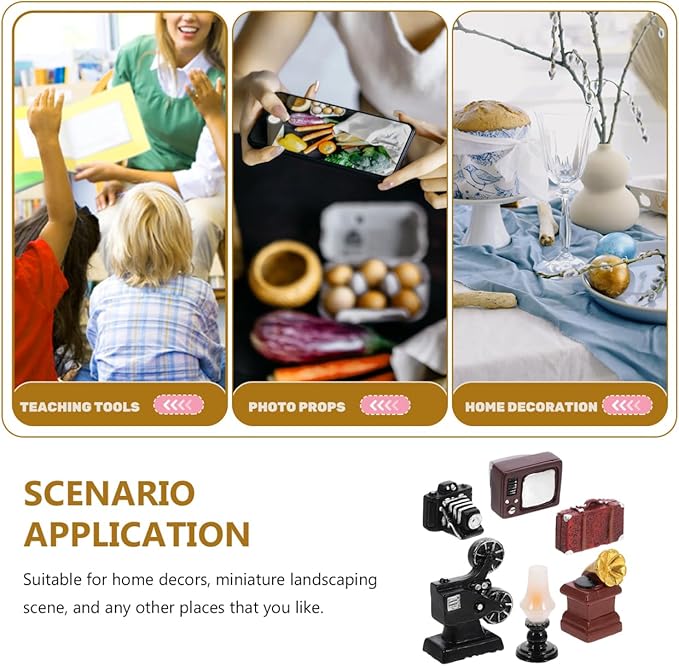 ifundom Miniature Retro Camera Ornament Dollhouse Furniture Decor Vintage Home Accessories Mini House Decor for Living Room Bedroom Display 0.86 Inch