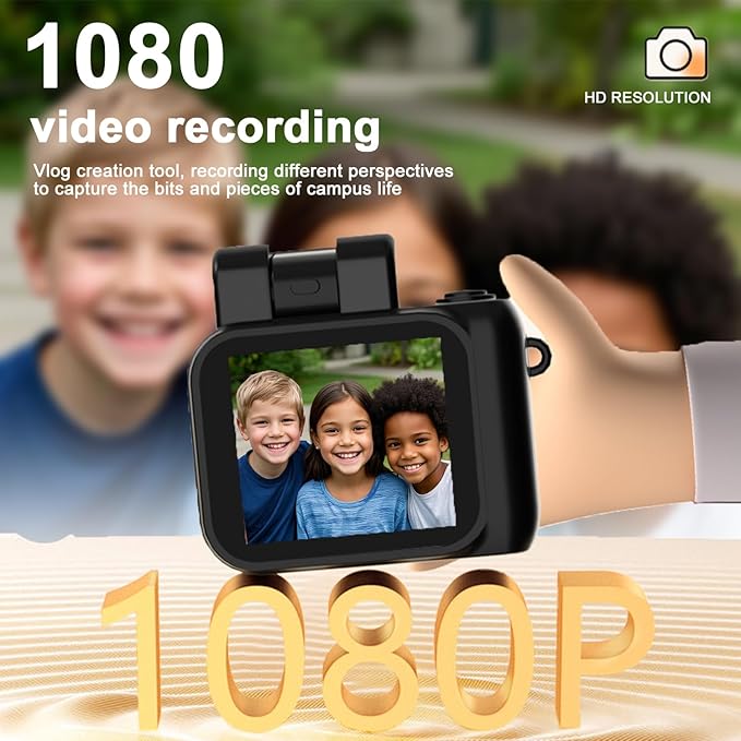 Gsnagole Retro Snap Camera，Mini Nostalgic Vintage View，Tiny Snaps，Keychain Digital Photo Camera，Llavero Mini CáMara Retro，1080p Hd with Led Flash Light (White 16G)