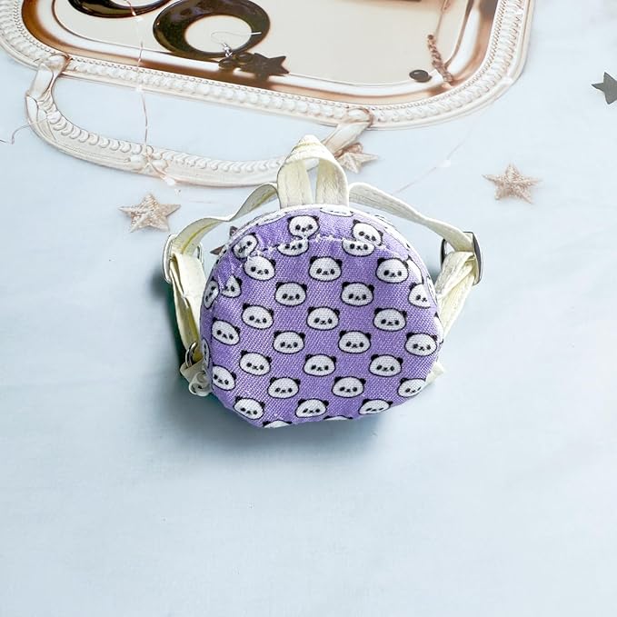 Bag Accessories for Lu bubu 17cm Dolls, Mini Doll Backpack Decoration for Dolls, Cute Fashion Cartoon Panda Backpack Outfit Accessory for 1st/2nd/3rd Gen 17cm Doll Purple