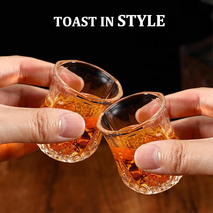 mekueeex 24 Pcs Shot Glasses 1.5oz Small Mini Shot Glasses Classic Whisky Vodka Tequila Sherry Brandy Cordial Mini Snifters Glasses For Parties Bars