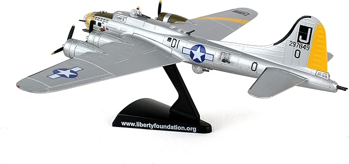 Daron Boeing B-17 Flying Fortress B-17G Die-Cast Model – 1:155 Scale WWII Heavy Bomber Replica with Display Stand, Highly Detailed, 5.75” Length x 8” Wingspan, Adult Collectible Ages 14+