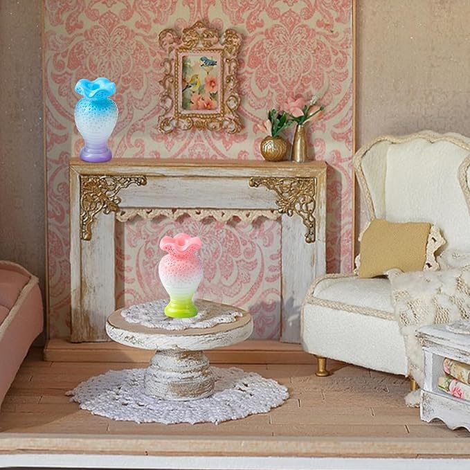 Mini Fancy Vase Resin Silicone Molds 3D Simulation Miniature Plum Vase Epoxy Casting Molds for DIY Micro Resin Dollhouse Fairy Garden Landscape Tiny Things Display Decor
