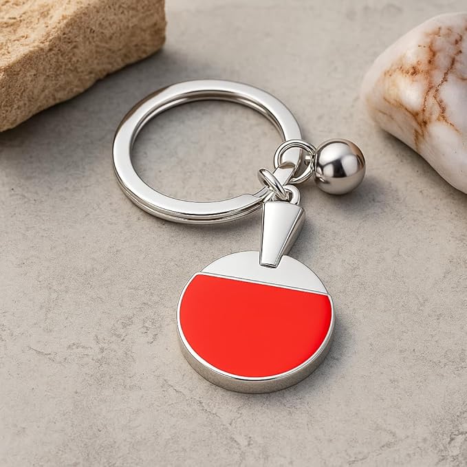DONWOIE Ping Pong Keychain –Table Tennis Paddle & Ball Pendant with Red Accent, Sporty Bag Charm for Women,Cool Key Chains Gifts for Men Table Tennis Players, Fans, Coaches,
