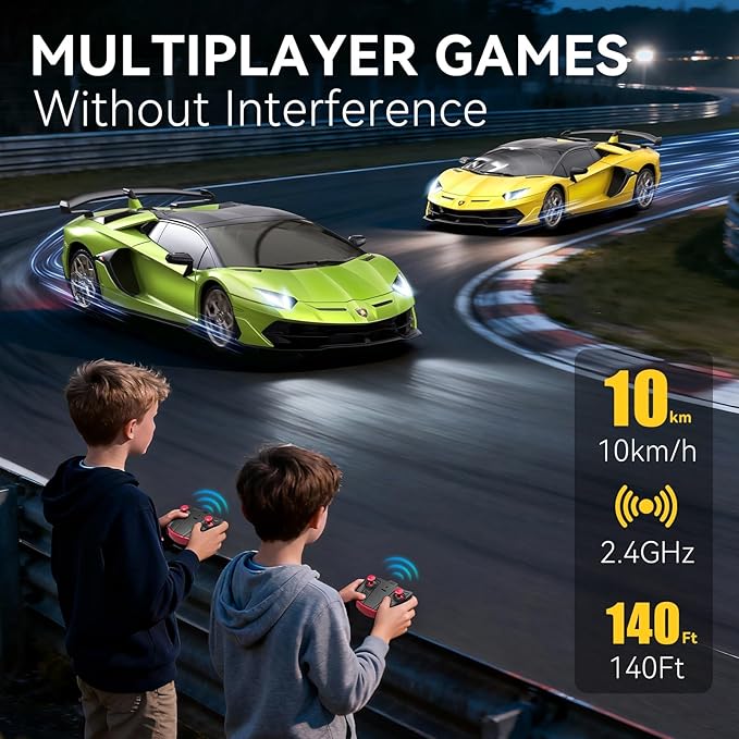 Lamborghini Remote Control Car, 1:24 Scale Electric Sport Racing Hobby Toy Car Lamborghini Model Vehicle for Boys Girls Birthday Gifts, Green