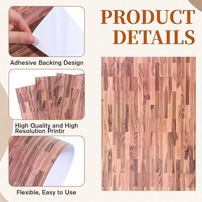 3PCS Mini Museum Flooring: Self-Adhesive Miniature Dollhouse Flooring Wall Stickers, 11.6x8.26in, Wood Color, Perfect for DIY Dollhouse Accessories