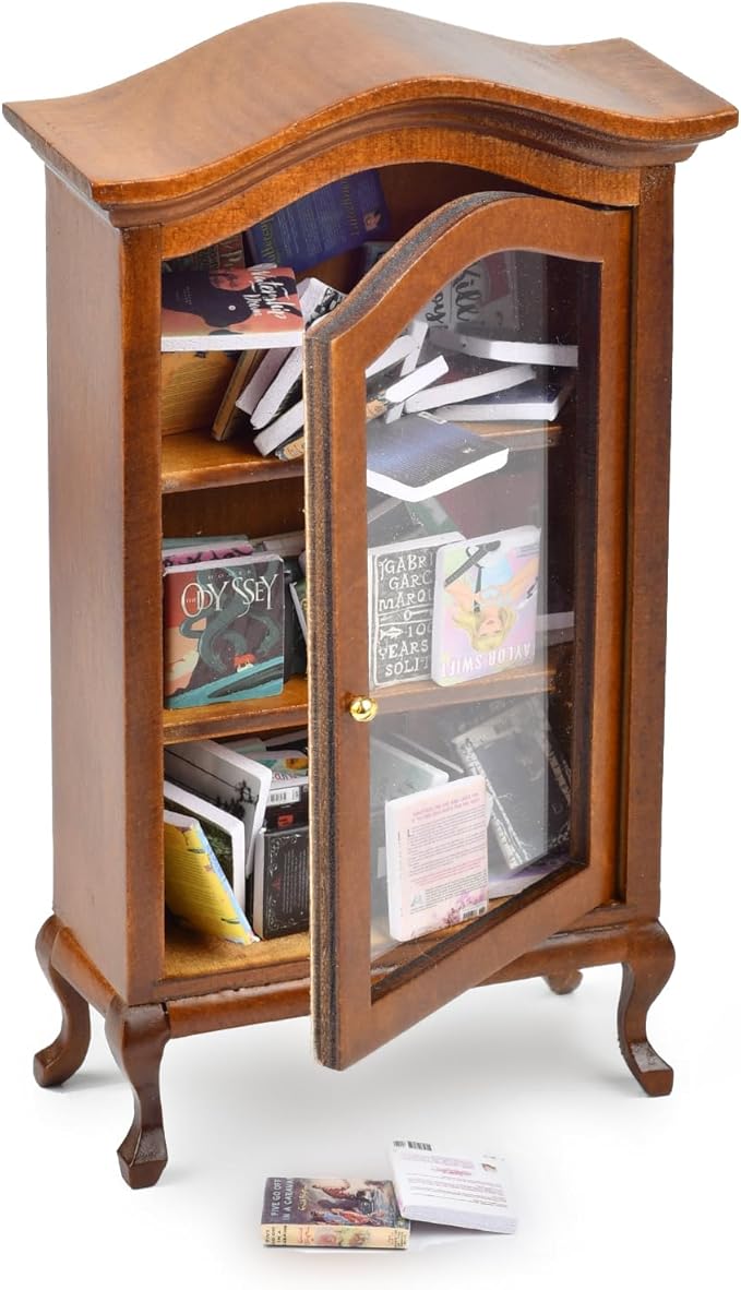 Anxiety Bookshelf, Anxiety Bookshelves, Mini Bookshelf, Handcrafted Mini Bookshelf with 100+ Unique Miniature Books, Small Bookshelf Miniature Library, for Book Lovers