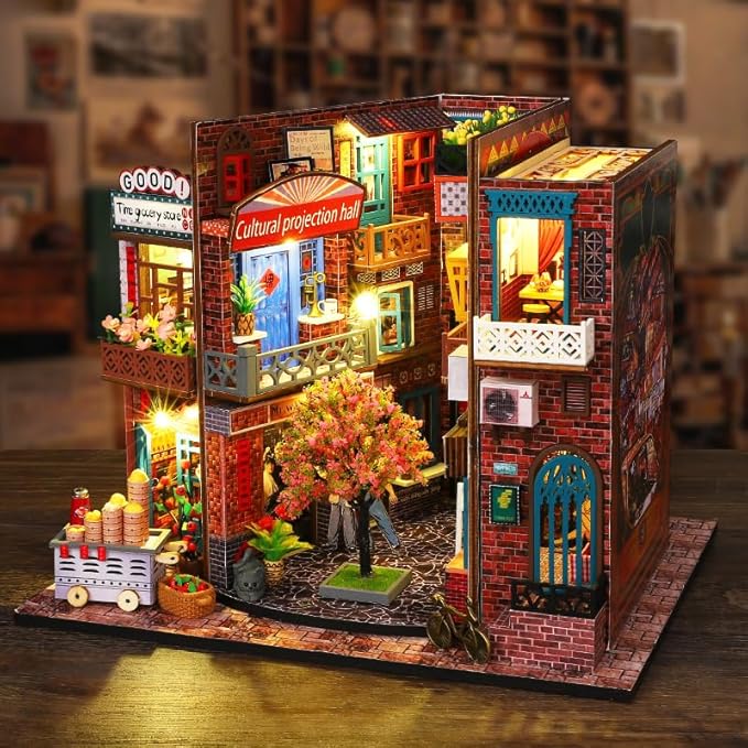 CRIOLPO Miniature House Kit for Adults, DIY Doll House Book Nook Kit with Detailed Furniture, Inventive Tiny House Crafting Set, for Handmade Hobbyists, DIY Room DéCor - Sign of The Times