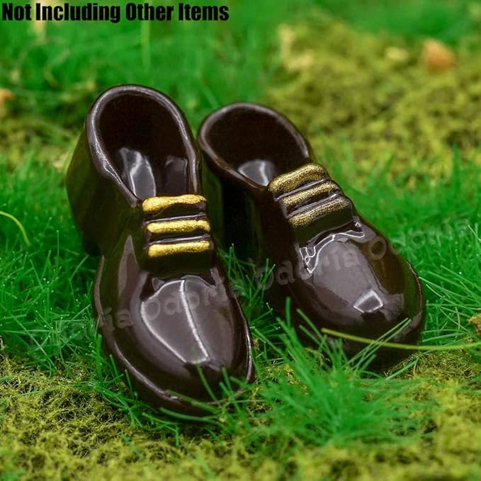 Odoria 1/12 Miniature Men Shoes Dollhouse Decoration Accessories, Black