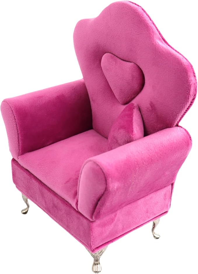 CONCISE Adult Dollhouse Furniture 1/6 1/12 Scale Miniature Velvet Sofa Hidden Jewelry Box for Women 14+ Collectors Ring Earring Necklace Bracelet Trinket Keepsake Storage Diorama Model Kit Display