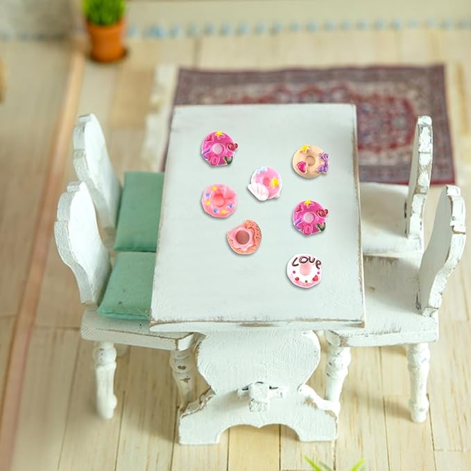 100 PCS Colorful Mini Food Figures for Crafts Tiny Resin Dessert Series Miniature Things for Dollhouse Fairy Garden Micro Landscaping Decoration Cake Toppers Decor