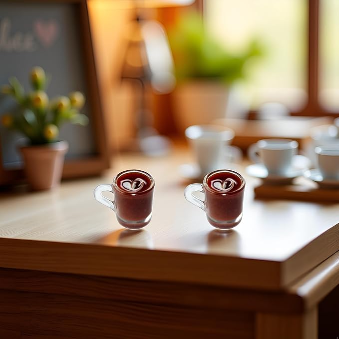 2 Pcs Miniature Coffee Cups Model Dollhouse Ornament Dollhouse Decoration Mini Decor Doll House Accessories Miniature Dollhouse Accessories (Random Pattern)