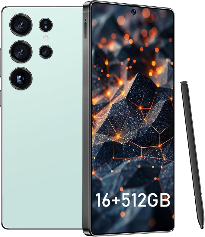 BDWJW I25 Ultra Smartphone 16GB+512GB Android 14 Smartphone, 6.99" FHD+ Display, 7000mAh Battery, 108MP+68MP Dual Camera, Built-in Pen Stylus, Fast Performance Large Memory (Cyan)