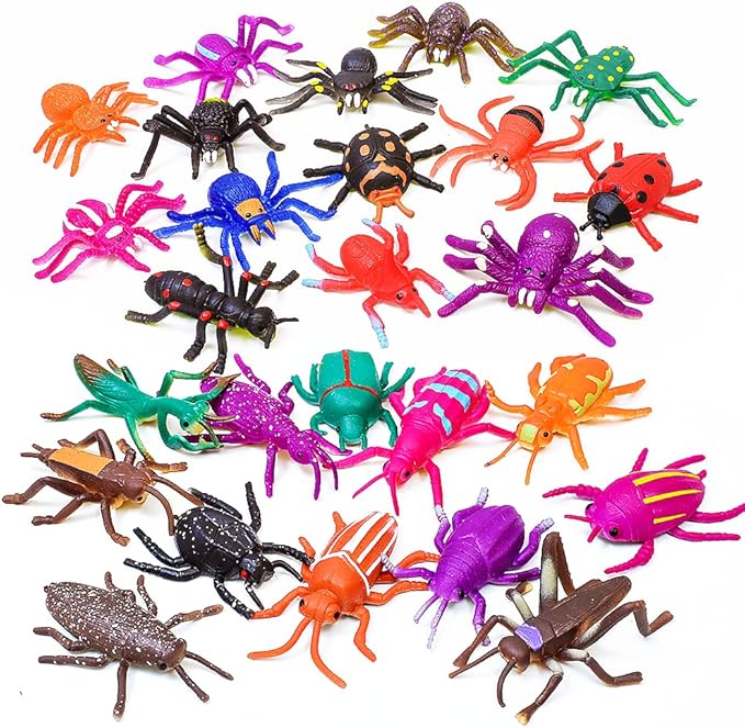 10Pcs Bug Toys Bath Toys, Color Changing Insects, Stretchy Animal Figurines for Kids 3+, Novelty Gag Prank Squeeze Bug, for Themed Parties, Goodie Bag Fillers, Classroom Rewards