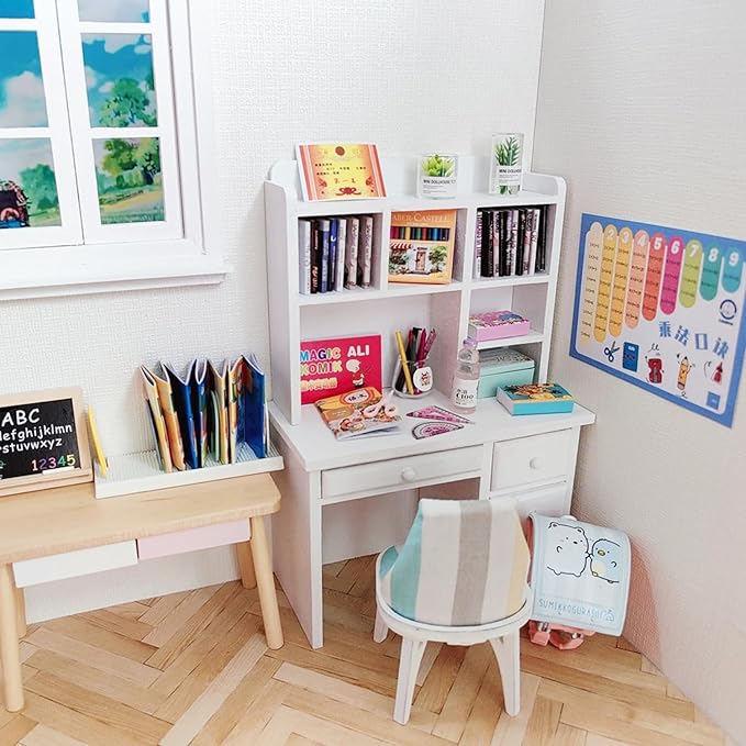Miniature Dollhouse Colored Crayon Pencil Set with Glass, 1:12 Scale, 13 Count (Pack of 1), Multi-colored, Ideal for Dollhouse Decor, Dioramas, or Desk Decoration