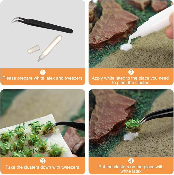 Miniature Vegetation Artificial Flower Cluster with Model Bases War Game Lowland Scenery (F)