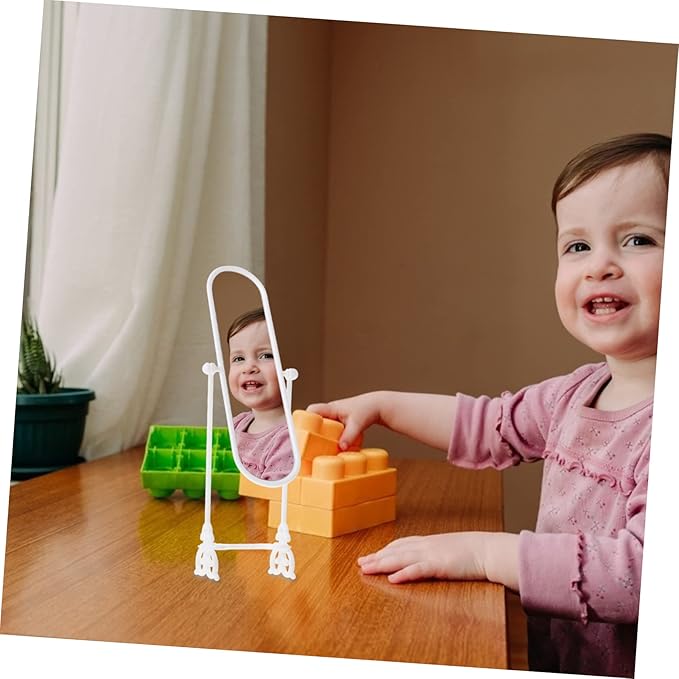 2Sets Miniature Rotating Mirror Decor Doll House Ornaments Realistic Bedroom Accessories for Dollhouse Decoration Present for DIY Enthusiasts