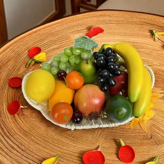 Generic 17pcs Artificial Mixture Fruits,Simulation Fruit Props for Photography Display, Lifelike Realistic Fake Fruits Home Decor Craft Fruit Set Fake Grapes Fake Banana, HC2412-17