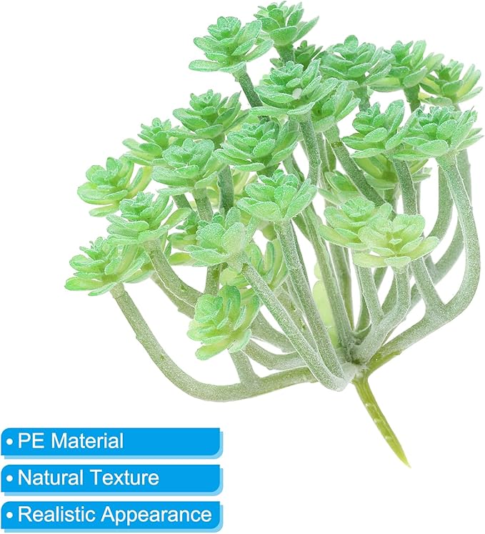 PATIKIL Mini Artificial Succulent Plants, Fake Succulents Plant Unpotted Realistic Textured Succulents for Home Garden Decoration, Green